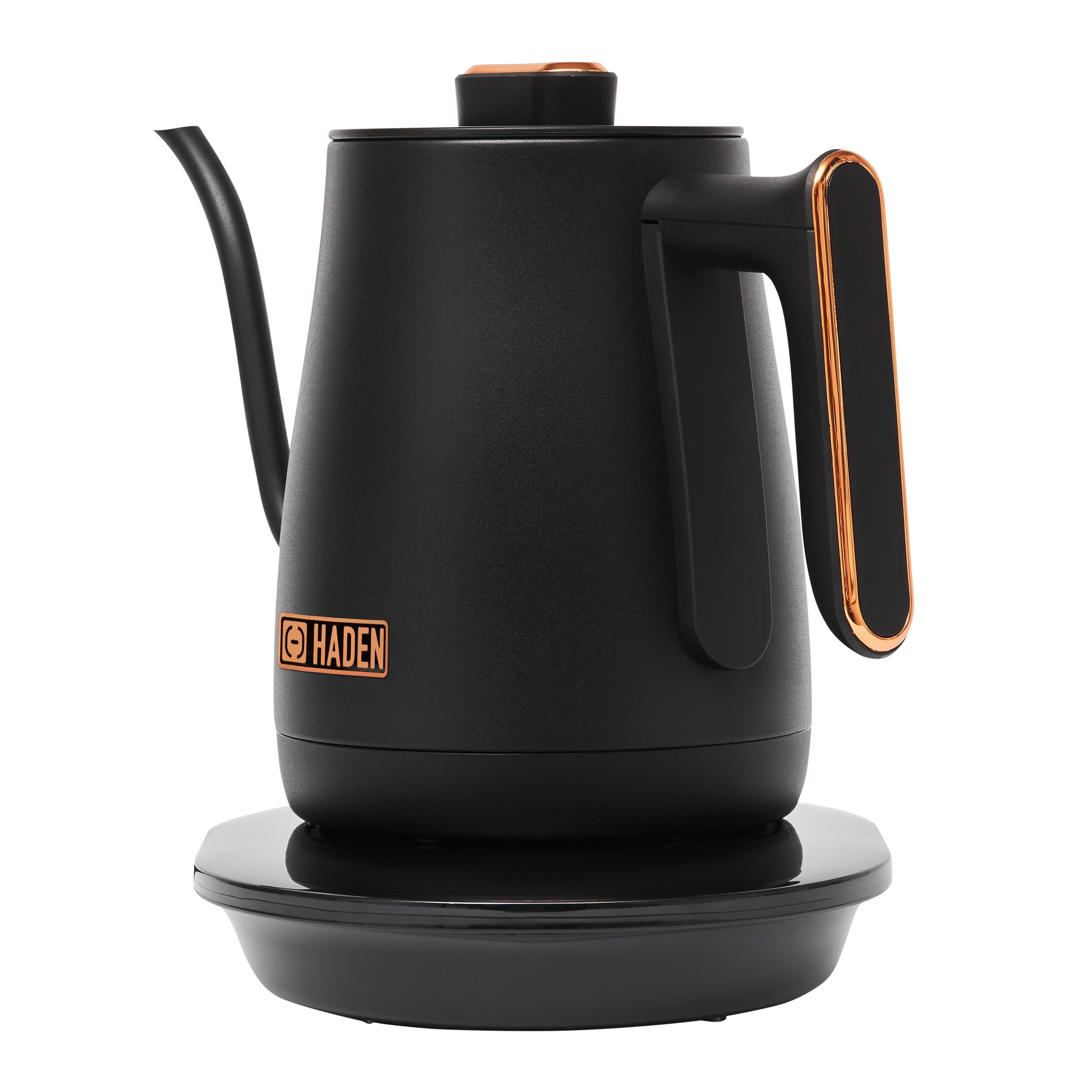 Haden Gooseneck Cordless Electric Kettle - Black and Copper